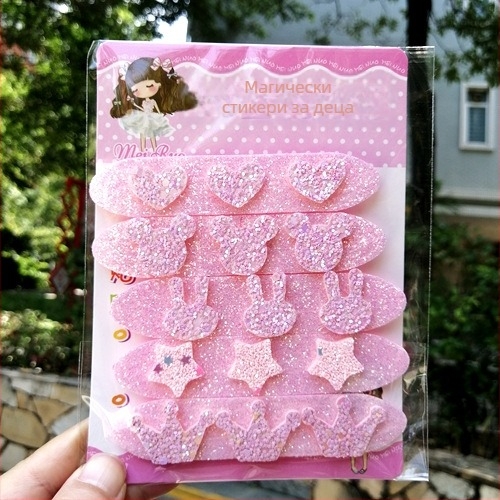 Детски аксесоар за глава – анимационен стил, корона с прахообразни кристали, плат, лято 2022