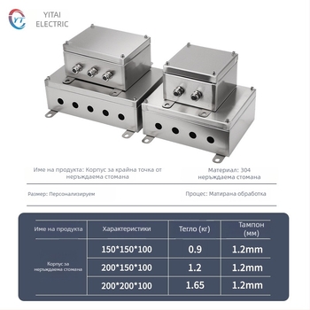 Външна неръждаема стоманена терминална кутия, водоустойчива кутия за разклоняване на кабели, 4 вериги, 5 реда, IP65, окачване