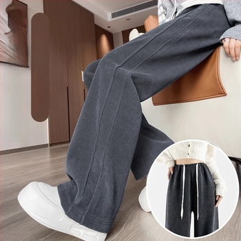 Панталони за бременни, свободни широки крачоли, висока талия, памук-полиестер плат, 90–95% полиестер, подкрепа за корема, пролет-есен