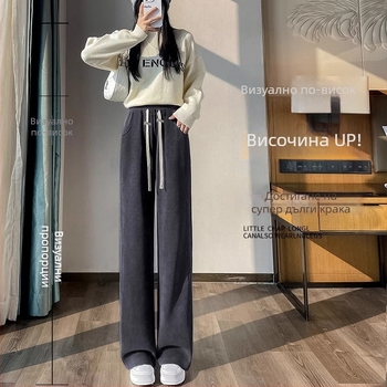 Панталони за бременни, свободни широки крачоли, висока талия, памук-полиестер плат, 90–95% полиестер, подкрепа за корема, пролет-есен