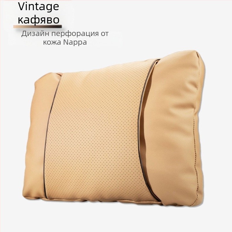 Автомобилен възглавничка за глава за облегалката на седалката — Nappa кожа, пълнител облачен памук, универсална съвместимост, персонализиране