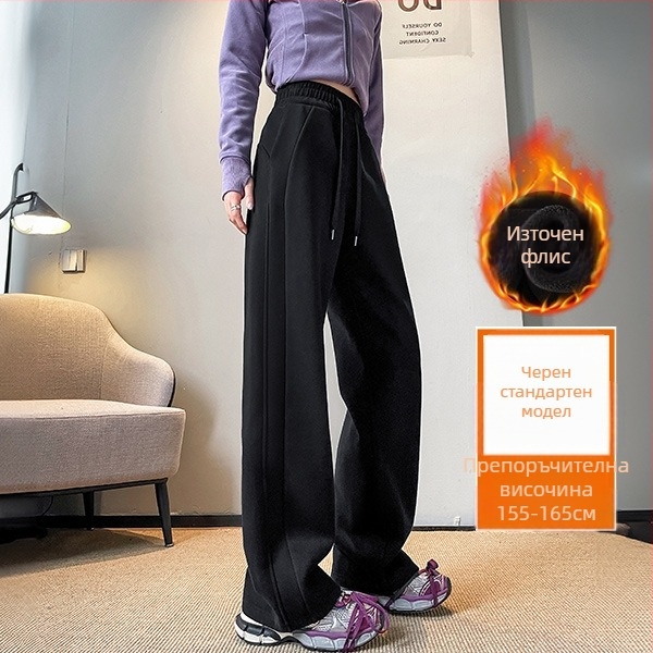 Дамски памучни широки панталони, японско-корейски ежедневен стил, съдържание памук 50–70%, плътна материя