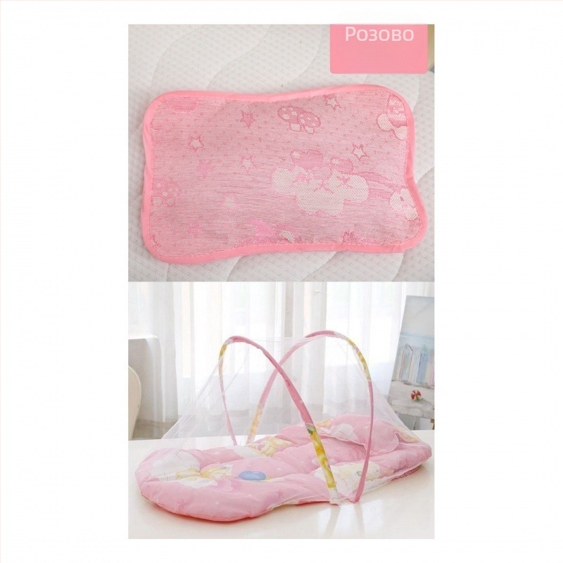 Бебешка мрежа против комари за креватче, завеса за легло, с твърда/жична рамка