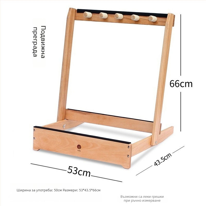 Стенд за съхранение и показване на тенис ракети от масивно дърво с мобилна стойка — Код F97h867s5mh888