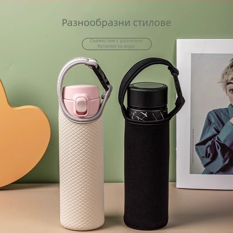 Универсален PU кожен калъф за чаша: термоизолация, защита от изгаряне и изпускане, преносим