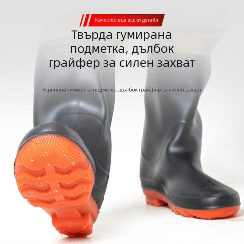 Унисекс риболовен дъждобран с интегрирани водни панталони – водоустойчив, износоустойчив, целогодишен