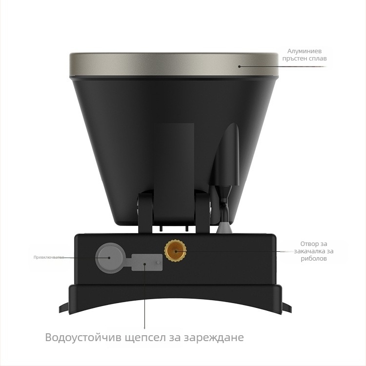 Челна лампа, презареждаема, ултраярна, обхват до 300 м, 10 часа работа, батерия 18650 литиева