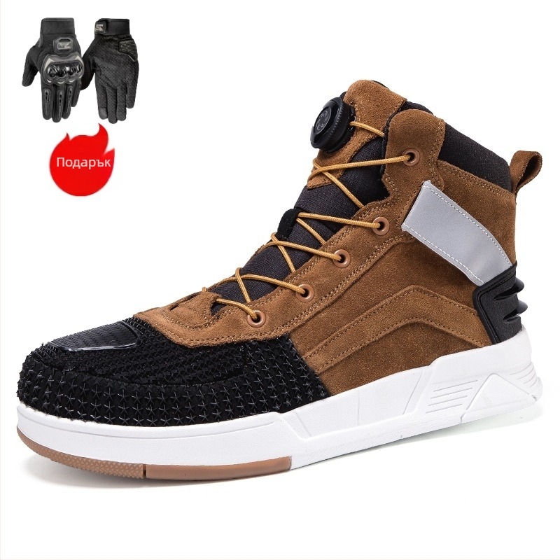 Обувки за мотоциклети от естествена кожа, унисекс, водоустойчиви, противохлъзгави, износоустойчиви, ударопоглъщане, пробивоустойчиви