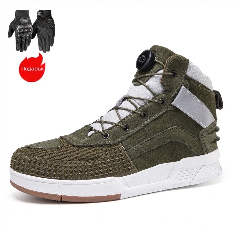 Обувки за мотоциклети от естествена кожа, унисекс, водоустойчиви, противохлъзгави, износоустойчиви, ударопоглъщане, пробивоустойчиви