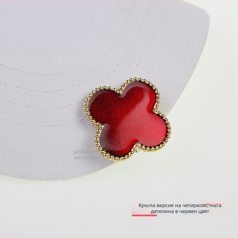 Голф клип за шапка със магнитен маркер за топки, цинкова сплав магнит, подвижен дизайн с четирилистна детелина, възможност за частна марка