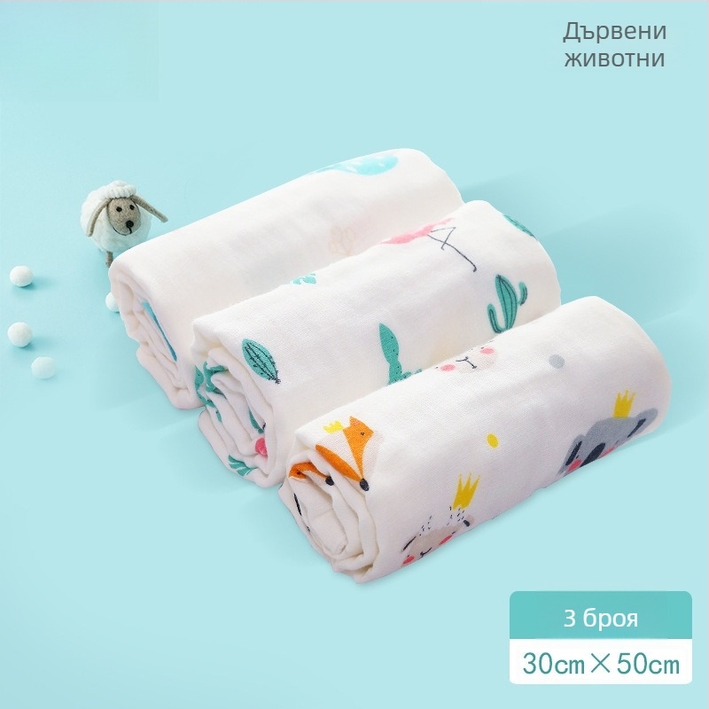 Бебешка марля кърпа за баня – 100% памук, правоъгълна, 70 г