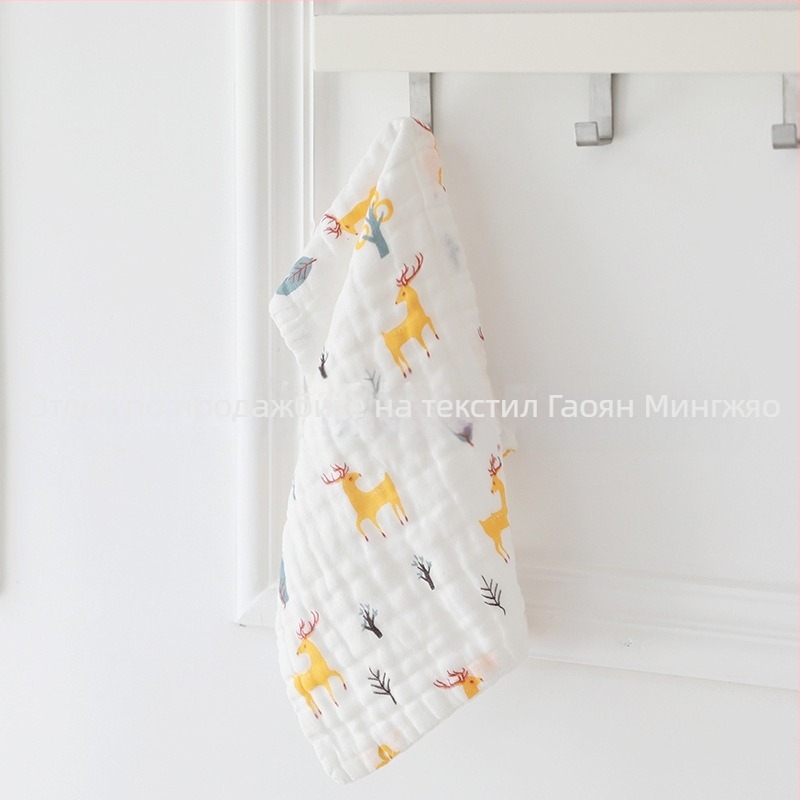 6-слойна марлева кърпа за баня, 99% памук, единична прежда, тегло 78 g, печат на лого възможен