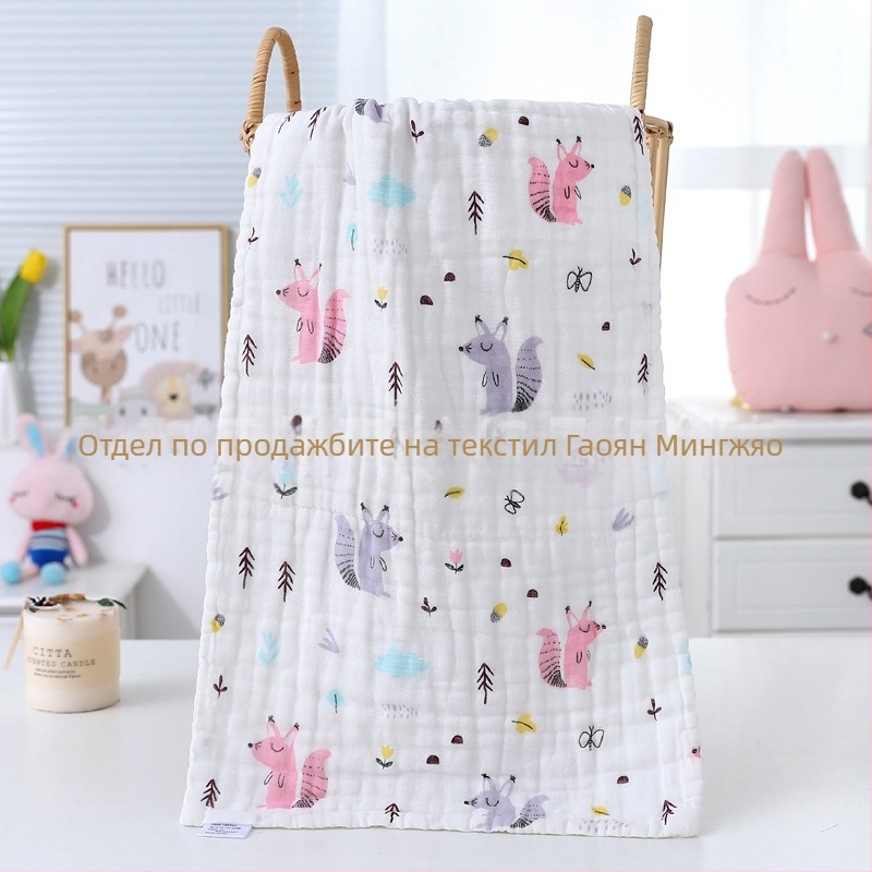 6-слойна марлева кърпа за баня, 99% памук, единична прежда, тегло 78 g, печат на лого възможен