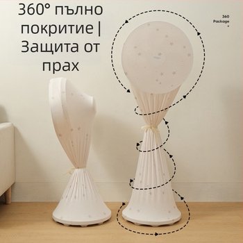 Универсален прахо-защитен калъф за вертикален вентилатор — еластичен Milk Silk плат, полиестер-памук, прахоустойчив мрежест калъф