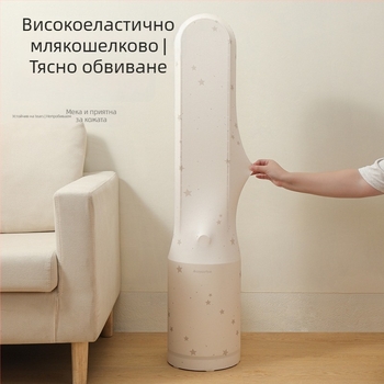 Универсален прахо-защитен калъф за вертикален вентилатор — еластичен Milk Silk плат, полиестер-памук, прахоустойчив мрежест калъф