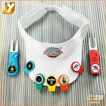 Golf силиконов клип за шапка с магнитен маркер за топка - Longyi, отпечатан логотип