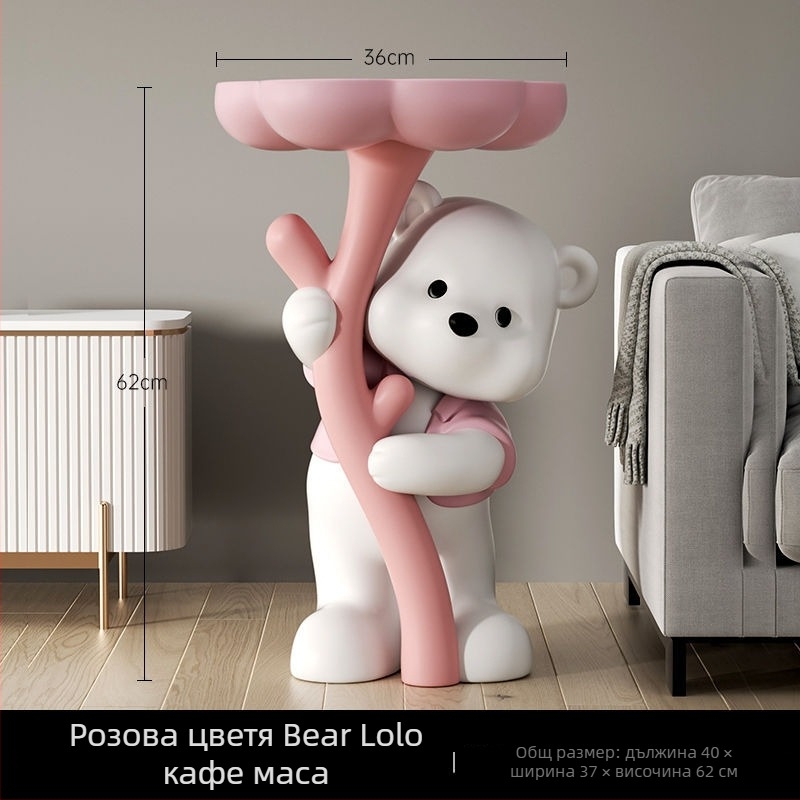 Фигура на мечка от смола - стояща на пода, модерна домашна декорация, Yongbo, полу ръчна изработка, бизнес подарък