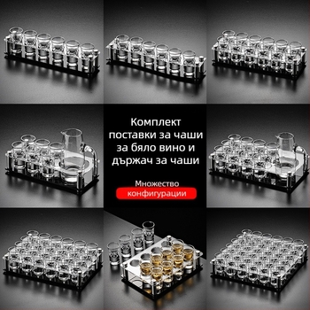 Комплект чаши за вино от стъкло със отпечатано лого, капацитет 1–100 мл, тегло 1.0 кг