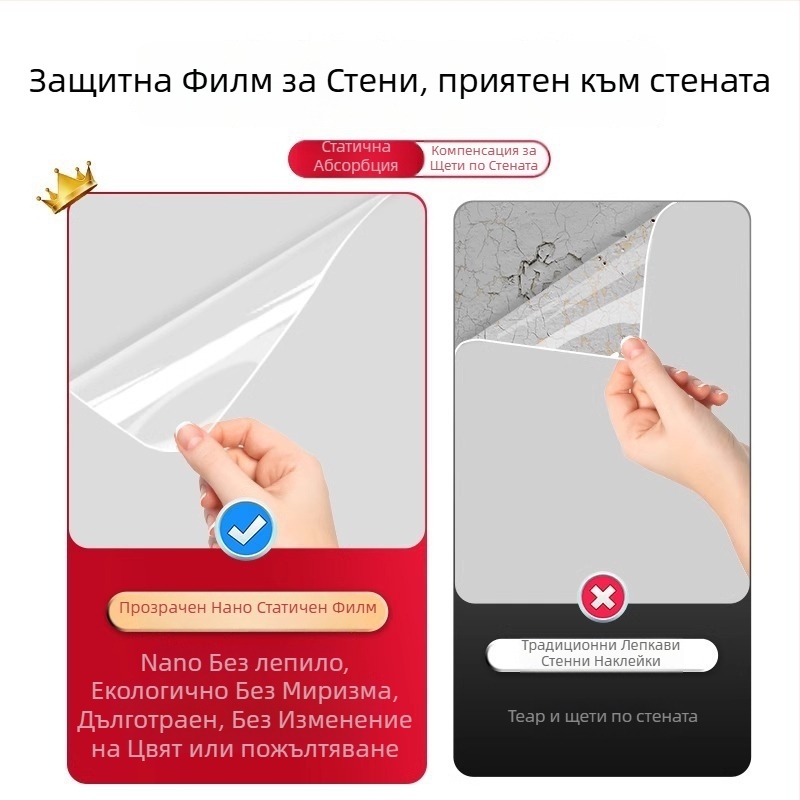 Стенно прозрачно PVC защитно фолио за латексова боя, антистатично, водоустойчиво, антибактериално, влагозащитно