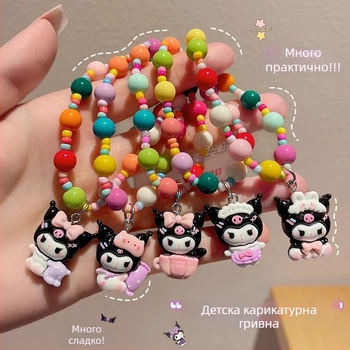 Ръчно изработена детска гривна от пластмаса/смола със дизайн на карикатурен герой, корейски стил, комплект от 5 броя, серия Принцеси, индивидуално опакована, подходяща за деца 0–3, 3–6, 6–10 и над.