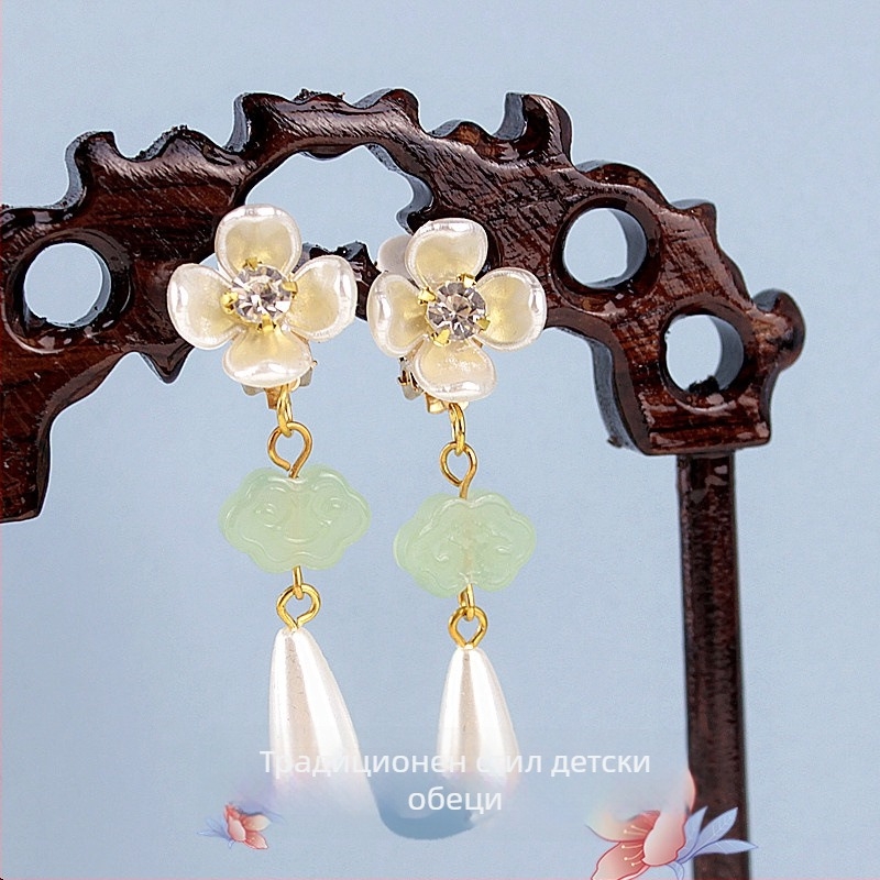 Ушни клипси — античен стил, детски дизайн, сплав, ръчна изработка, мотив Принцеса Анна