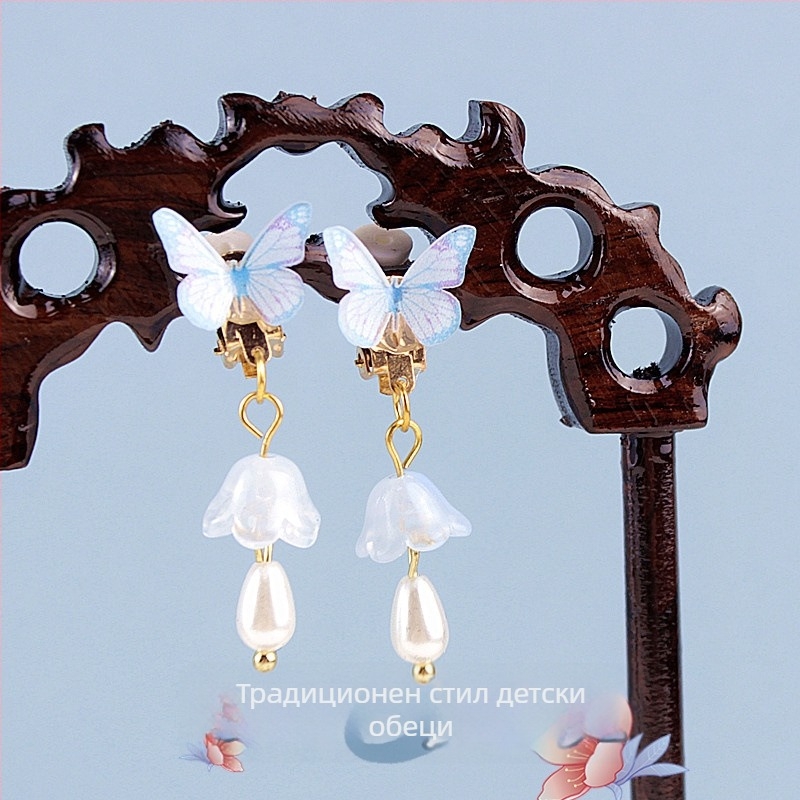 Ушни клипси — античен стил, детски дизайн, сплав, ръчна изработка, мотив Принцеса Анна