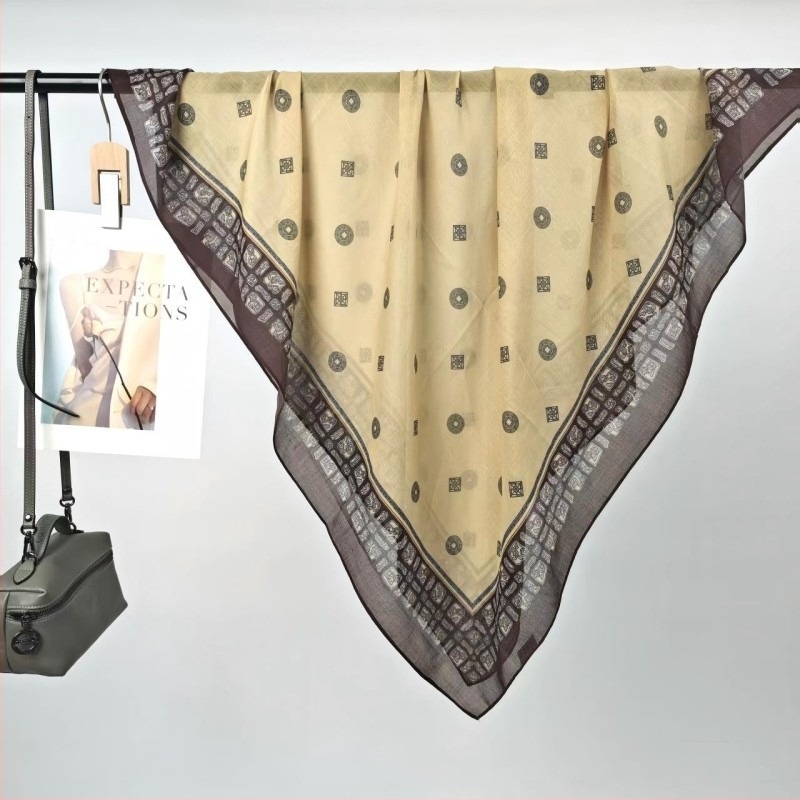 Шал Mercerized памук, проста тъкан, дигитален печат, персонализиран стил, лято 2025