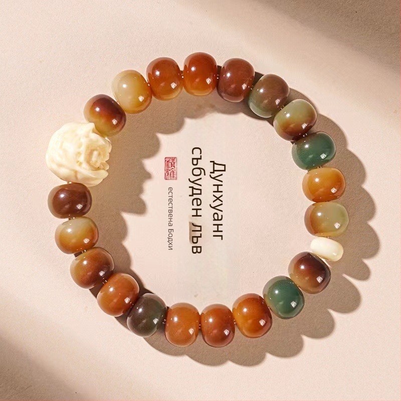 Гривна Bodhi дървени мъниста 108 броя, етно стил, естествена и полирана обработка, ръчна и полу-машинна изработка