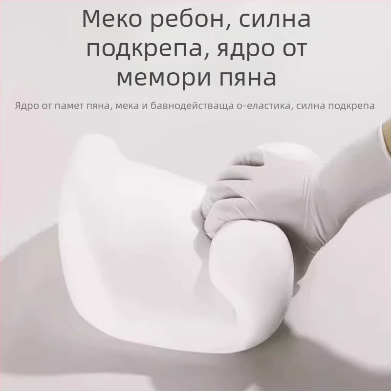 Лумбална възглавничка за автомобил, паметна пяна, тънък дизайн, замшев материал, универсална съвместимост