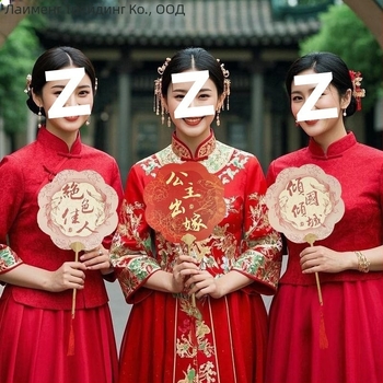 Дървен сватбен фен за шаферки – реквизит за снимки, подаръчна кутия, китайски стил