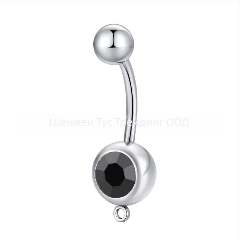 Пъпна халка от титиева стомана, унисекс, геометричен дизайн, електроплакирана