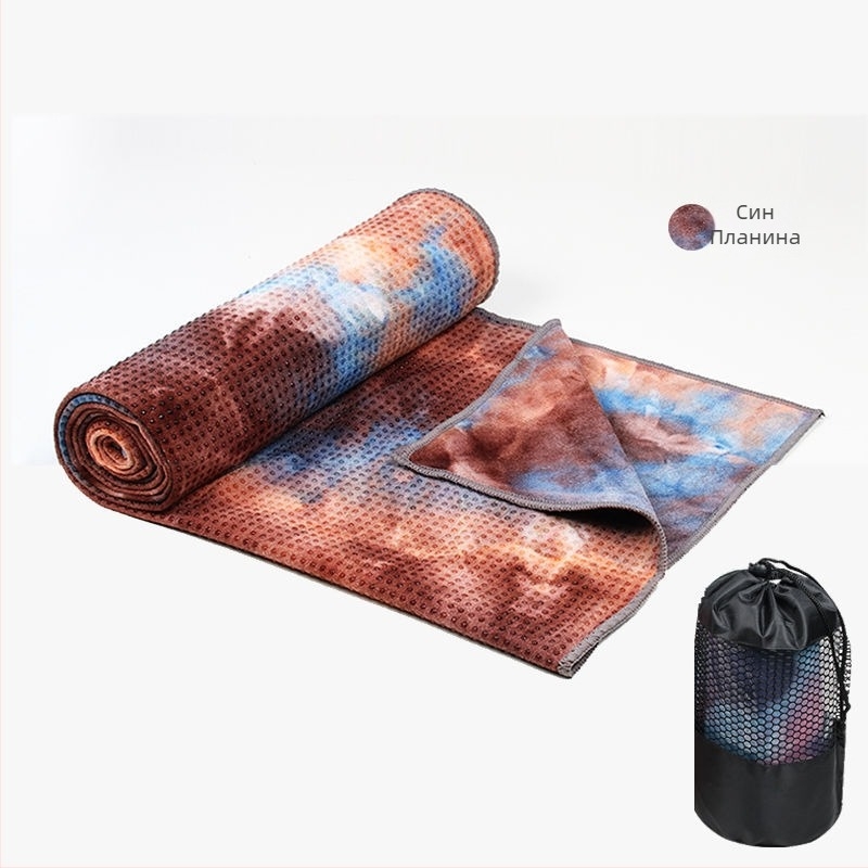 Йога кърпа-мат със удебелен противохлъзващ слой, удължена повърхност за попиване на пот и включено одеяло