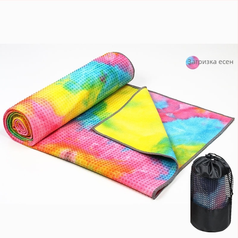 Йога кърпа-мат със удебелен противохлъзващ слой, удължена повърхност за попиване на пот и включено одеяло