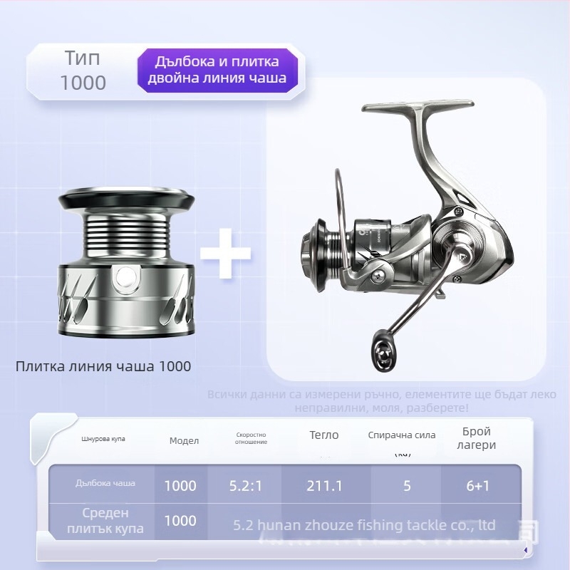 Kawasawa спининг макара, цял метален корпус, преден драг, дълъг заброс