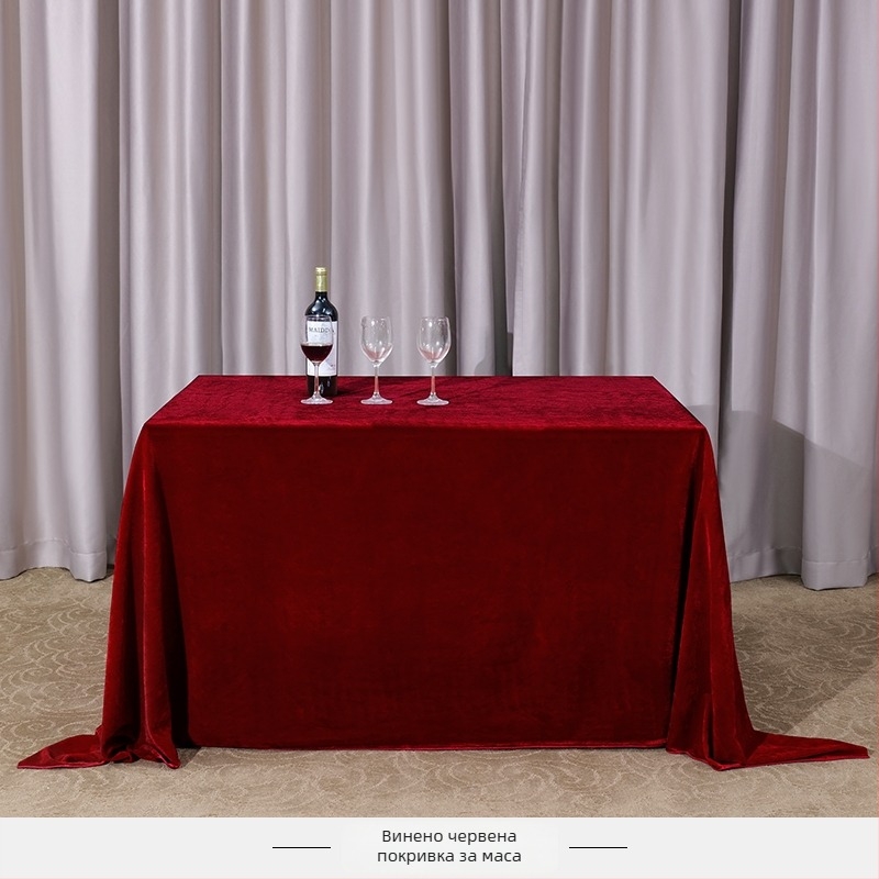 Покривка за маса от кадифена тъкан, правоъгълна, за конференции и офис изложения, хотелски стил