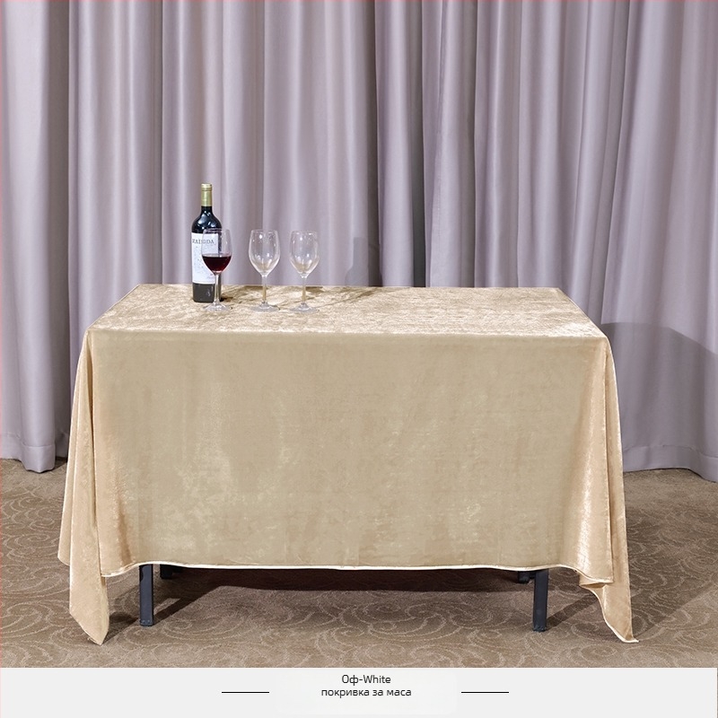 Покривка за маса от кадифена тъкан, правоъгълна, за конференции и офис изложения, хотелски стил