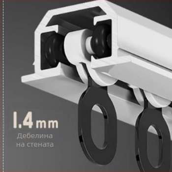 Вградена релса за завеси с гъвкав подвижен водач, алуминиева сплав, модел NQG, тиха работа, модерен минималистичен стил