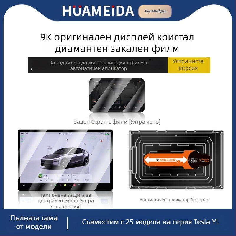 Tesla Model 3/Model Y централния дисплей — защитно покритие от закалено стъкло, бързо приложение, анти надраскване, анти отпечатъци, устойчиво на високи и ниски температури