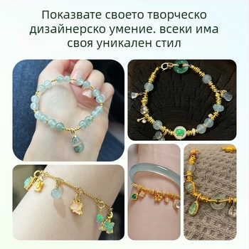 Hongma нефритова висулка, позлатено 925 сребро, инкрустирана, унисекс, листовидна форма