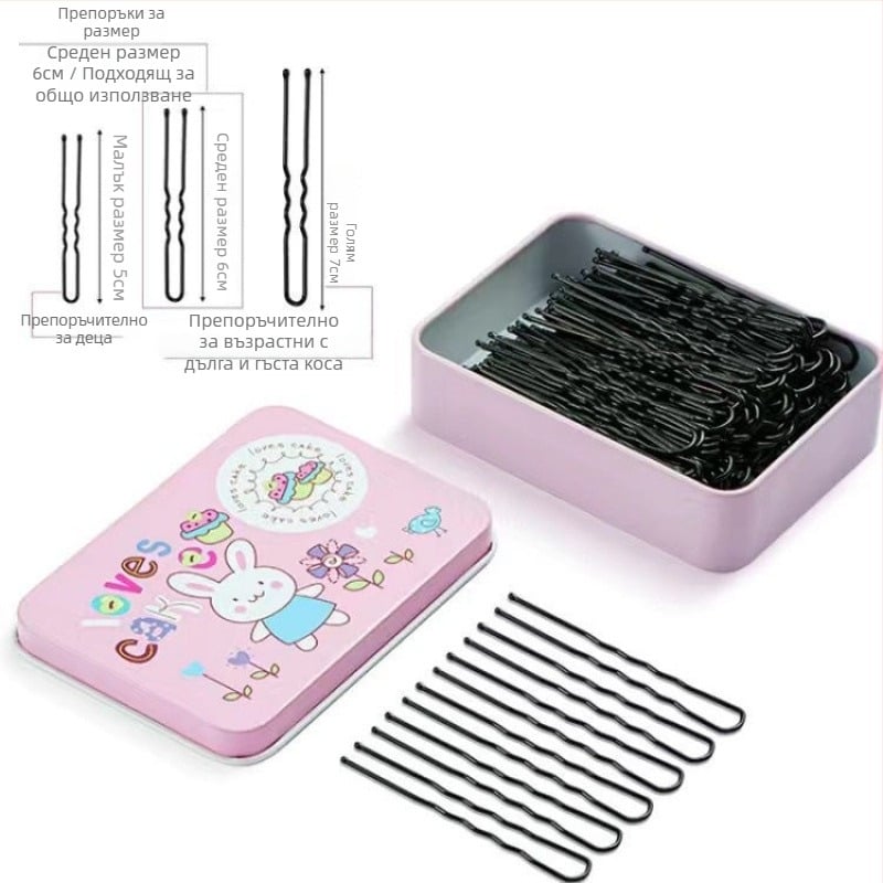 У-образна фиба за кок, метална фиба за коса, невидим фиксиращ щифт за деца