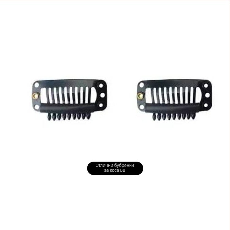 Комплект за поддръжка на перука: разтвор за грижа, поставка (скоба), краен гребен, BB клип и мрежа за коса