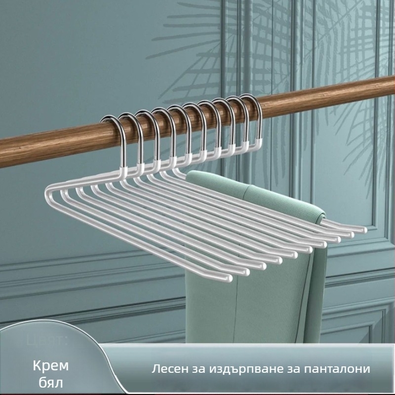 Закачалка за панталони с гъскаобразен дизайн, nano PVC покритие, неслизаща, еднослойна безшевна конструкция, дип-молдинг, 2 опаковки, подходяща за панталони, шалове и вратовръзки