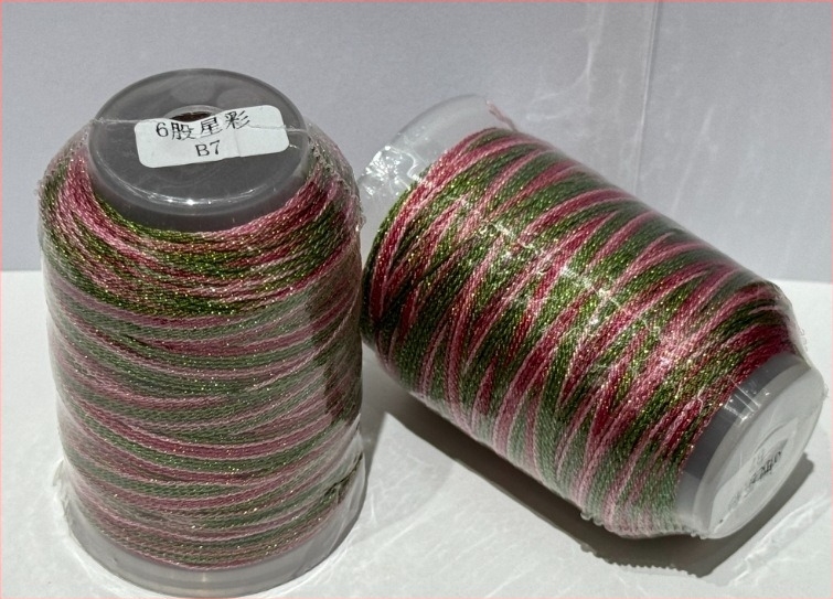 Въже за нанизване на мънини, ръчно плетено, боядисано в стил звездно небе, налично в конфигурации от 6 или 9 нишки