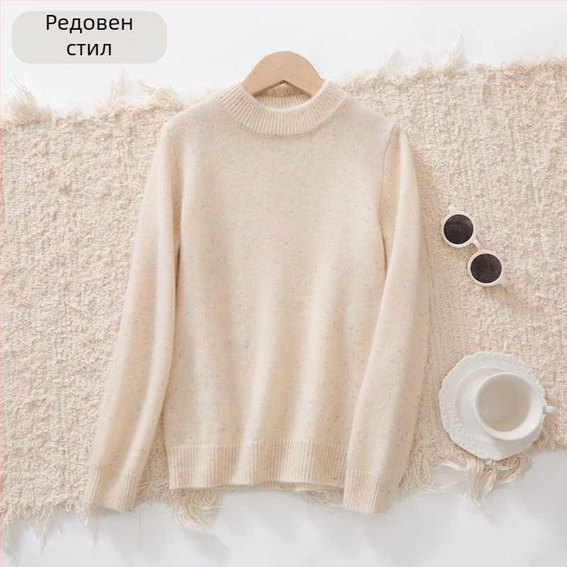 Детски кашмирен плетен пуловер, дебел, унисекс, дълъг ръкав