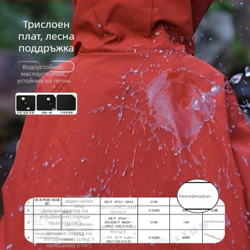 Детско плътено яке с качулка за момичета – полиестер, подплата от полар, водоустойчивост 5000 мм, дишаща пропускливост 10001–15000 мм, за деца на възраст 13–16 години