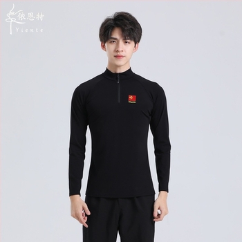 Мъжки латин танц топ с подплатени дълги ръкави, бамбукови влакна, памук 90–95% смес, марка Yant