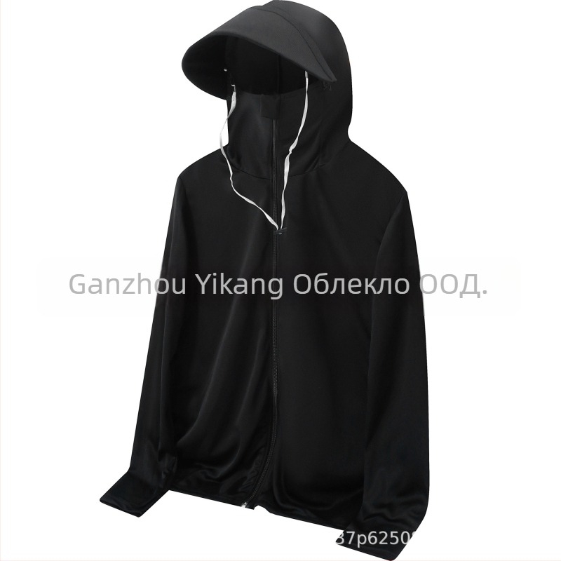 Риза с качулка, лека и дишаща, полипропиленова материя, за риболов на открито, със странични джобове