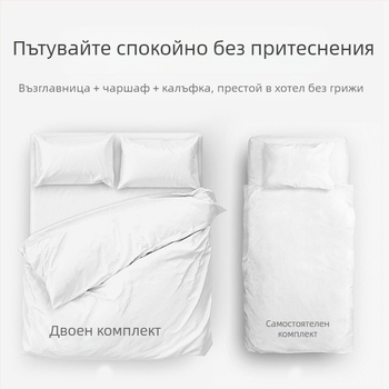 Jialiya еднократни чаршафи и покривка за завивка за хотели, SMS нетъкана материя, комплект от четири части или три части, удебелено пътуващо покривало, модел JA2035