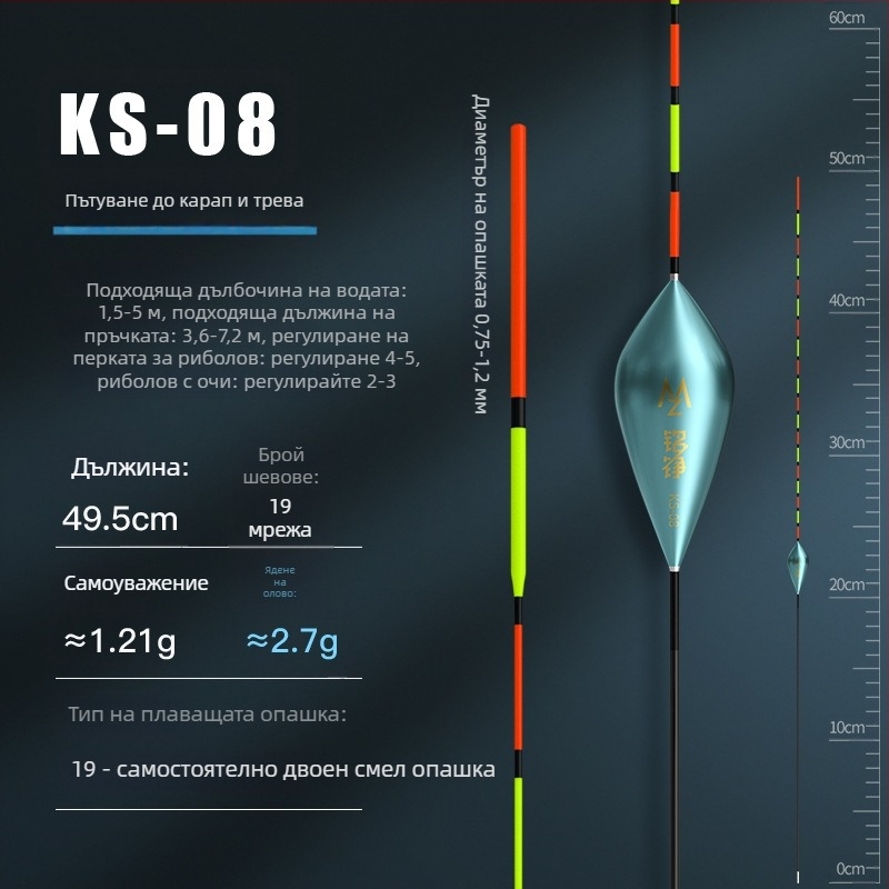 Mingzheng Nano поплавък за вертикален дрейф – високочувствителен поплавък, конкурентен модел