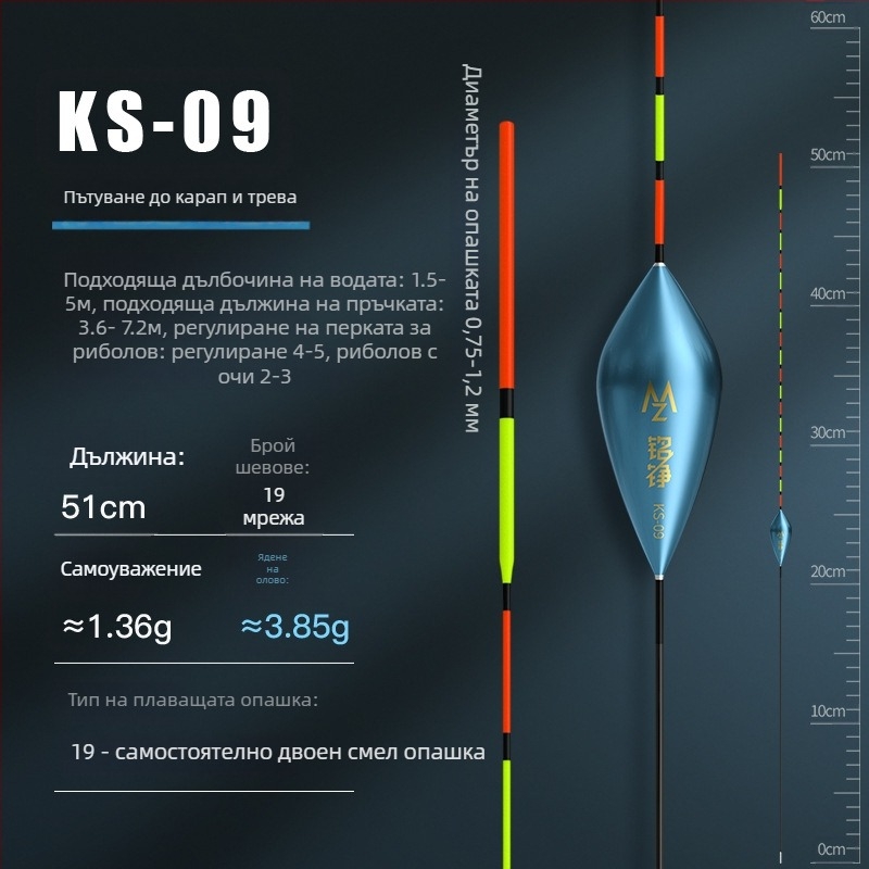 Mingzheng Nano поплавък за вертикален дрейф – високочувствителен поплавък, конкурентен модел